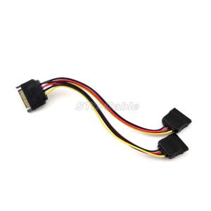SATA 15Pin erkek 2 kadın Y Splitter kablosu
