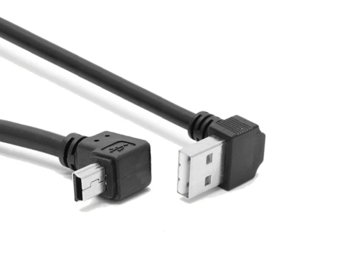 Angele USB 2.0 türü bir erkek Mini b 5 Pin açılı erkek veri kablosu yukarı